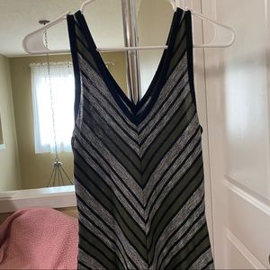 Gray, green, and black striped midi dress 🖤